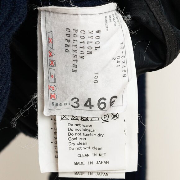Sacai AW/17 Navy & Black Wool MA-1 Knit Cardigan - Picture 9 of 11